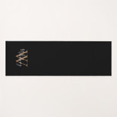 Elegantes Script Girly Black Monogram Yoga Mat Yogamatte (Vorderseite (Horizontal))