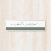 Elegantes Script Girly Evergreen Beruflich Türschild (Vorderseite )