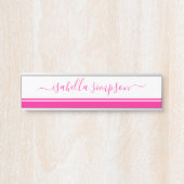 Elegantes Script Girly Hot Pink Türschild (Vorderseite )