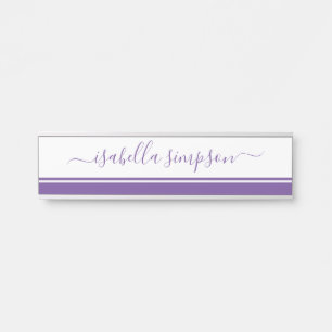 Elegantes Script Girly Lila Beruflich Door Sign Türschild