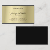 Elegantes Script Glamour Gold Beruflich Clean Visitenkarte (Vorne/Hinten)