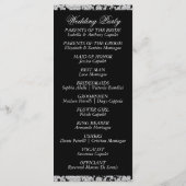 Elegantes Script & Glitzer - Black Wedding Programm (Rückseite)