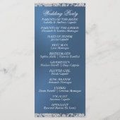 Elegantes Script & Glitzer - Blue Wedding Programm (Rückseite)