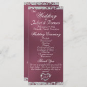 Elegantes Script & Glitzer - Lavender Wedding Programm (Vorne/Hinten)