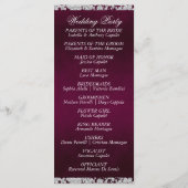 Elegantes Script & Glitzer - Lila Hochzeit Programm (Rückseite)