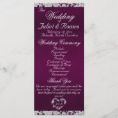 Elegantes Script & Glitzer - Lila Hochzeit Programm (Vorderseite)