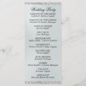 Elegantes Script & Glitzer - White Pearl Wedding Programm (Rückseite)