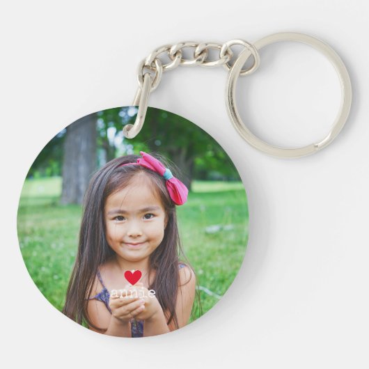 Elegantes Script-Godmutter-Foto Schlüsselanhänger (Rückseite)