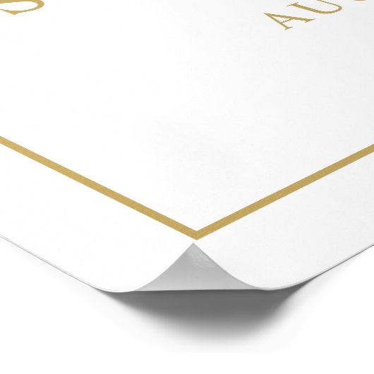 Elegantes Script Gold Begrüßung Poster (Ecke)