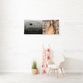 Elegantes Script Gold Black Abschluss Yard-Zeichen Banner (Insitu)