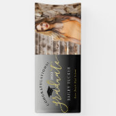 Elegantes Script Gold Black Abschluss Yard-Zeichen Banner (Vertikal)