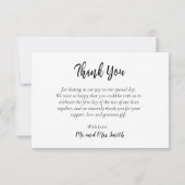 Elegantes Script Gold Blätter Foto Danke Karte (Rückseite)