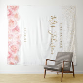 Elegantes Script gold & blush Brautparty Wandteppich (Beispiel (Horizontal))