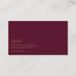 Elegantes Script, Gold & Bordeaux Begleitkarte
