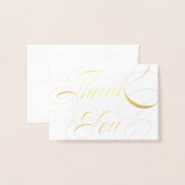 Elegantes Script Gold Foil Foto Hochzeit Vielen Da Folienkarte (Vorderseite mit Umschlag)