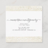 Elegantes Script Gold Glitzer Foto Collage Bäckere Quadratische Visitenkarte (Rückseite)