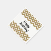 Elegantes Script Gold Glitzer Happy Birthday Serviette (Ecke)