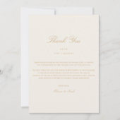 Elegantes Script Gold & Ivory Danke Karte (Vorderseite)