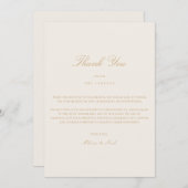 Elegantes Script Gold & Ivory Danke Karte (Vorne/Hinten)