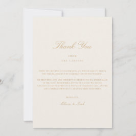 Elegantes Script Gold & Ivory Danke Karte