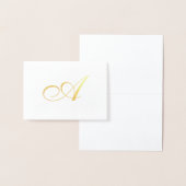 Elegantes Script Gold Monogram Dankeschön Note Car Folienkarte (Anzeige)