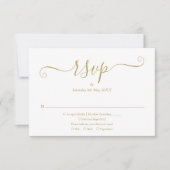 Elegantes Script Gold RSVP Karte (Vorderseite)