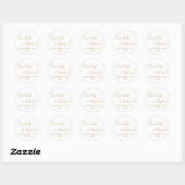 Elegantes Script Gold Runder Aufkleber (Blatt)