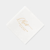 Elegantes Script Gold Servietten Mit Folie (Rechts)