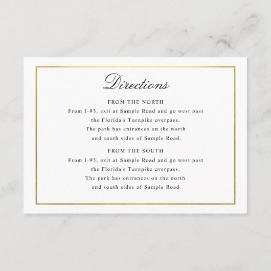 Elegantes Script Gold und Grenzschließung Begleitkarte (Rückseite)