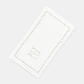 Elegantes Script Gold Wedding Minimalistisch Coupl Serviette (Ecke)