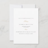 Elegantes Script Gold White Bridal Dusche Einladun Einladung (Rückseite)