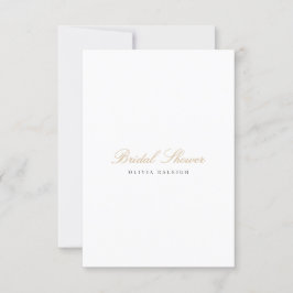 Elegantes Script Gold White Bridal Dusche Einladun Einladung