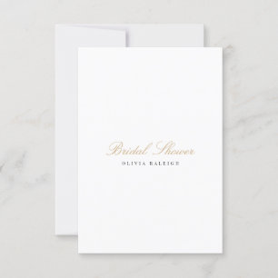 Elegantes Script Gold White Bridal Dusche Einladun Einladung