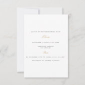 Elegantes Script Gold White Bridal Dusche Einladun Einladung (Rückseite)