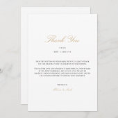 Elegantes Script Gold & White Dankeschön Card Dankeskarte (Vorne/Hinten)