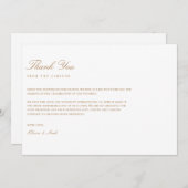Elegantes Script Gold & White Dankeschön Card Dankeskarte (Vorne/Hinten)