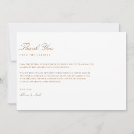 Elegantes Script Gold & White Dankeschön Card Dankeskarte