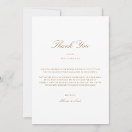Elegantes Script Gold & White Dankeschön Card Dankeskarte