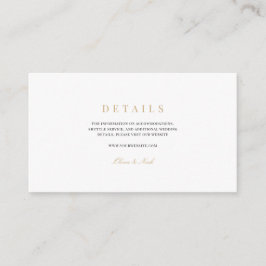 Elegantes Script, Gold & White Wedding Details Begleitkarte