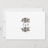 Elegantes Script Gothic Rose Blumenzwiebeln Foto H Einladung (Rückseite)