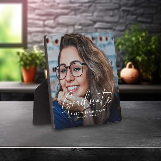 Elegantes Script Graduate Foto Keepake Fotoplatte