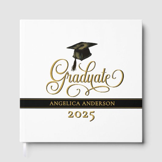 Elegantes Script Graduate Gästebuch (Vorderseite)
