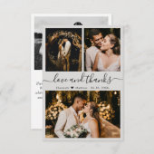 Elegantes Script Gray Foto Hochzeit Dankeschön Kar Dankeskarte (Vorne/Hinten)