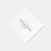 Elegantes Script Gray Monogram Family formales Abe Serviette (Ecke)