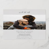 Elegantes Script Gray Pearls Save the Date Silver Folieneinladung (Rückseite)