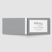 Elegantes Script Gray Wedding Gästebuch Chic Borde (Voll)