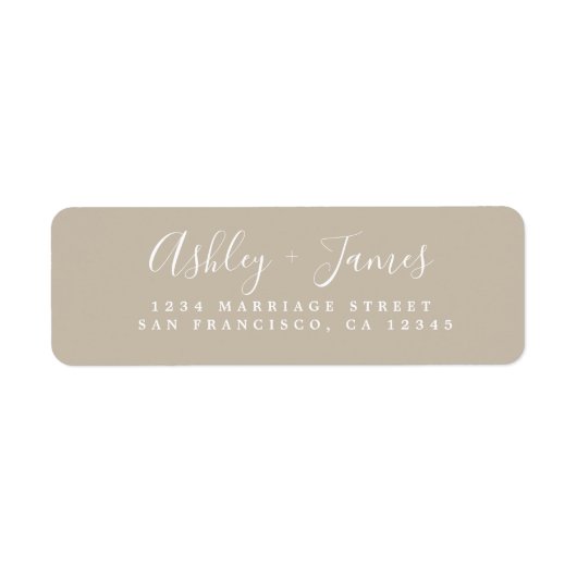 Elegantes Script Gray Wedding Return Address Label (Vorne)