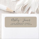 Elegantes Script Gray Wedding Return Address Label (Insitu)