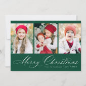 Elegantes Script Green Frohe Weihnachten 3 Foto (Vorderseite)