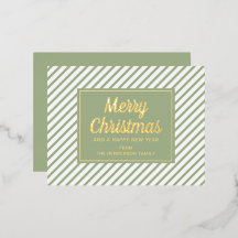 Elegantes Script Green Stripes Frohe Weihnachten G